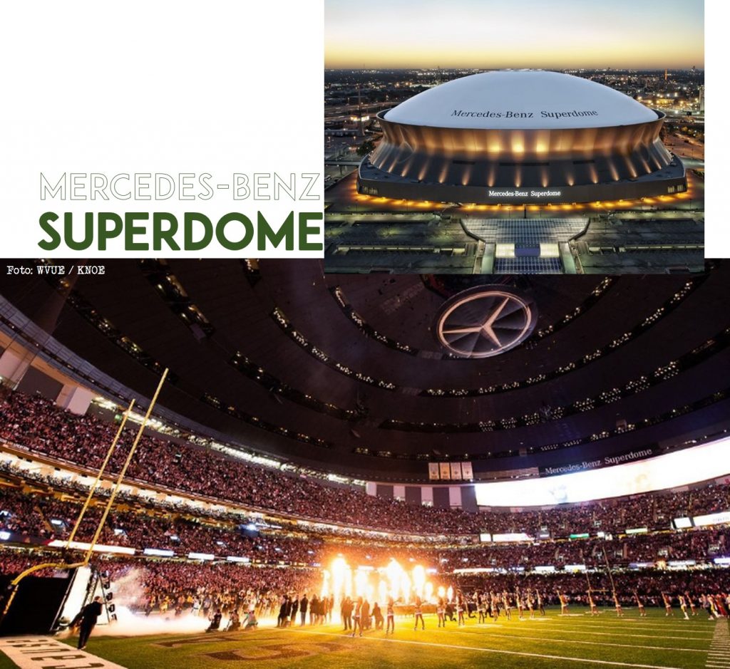Superdome, New Orleans, estádio, futebol americano, NFL, Papo de Galo, revista